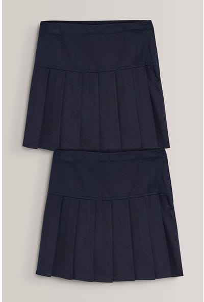 Next - Meisjes - 2 Geplooide schoolrokken - Blauw