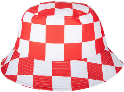 Partyxplosion Carnaval vissershoedje Brabant - zonnehoedje - rood/wit - voor volwassenen