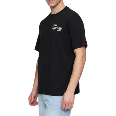 FILA Lens Loose Tee Black Maat: S | Basic T-Shirts Outlet | Heren | Zwart