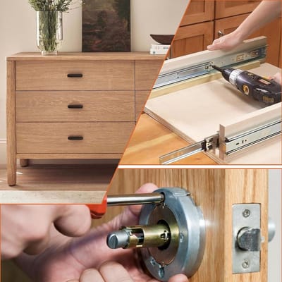 Verbindingselementen voor Meubels - 25 Stuks M6 x 30 mm RVS Schroeven met Sleufmoeren en Inbussleutel voor Houten Meubels