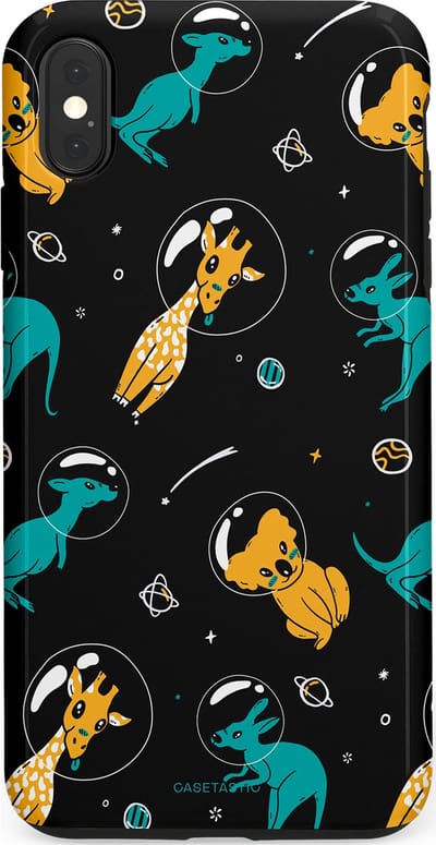 Casetastic Hoesje Geschikt voor Apple iPhone Xs Max - Stijlvolle Beschermende Duo-layer Case - Donkere Ruimte Safari