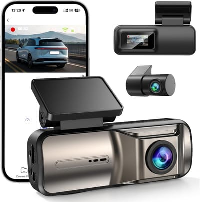 SNJY® Dashcam voor Auto - Auto Camera - Dashcam Voor en Achter - 4K - 170° Groothoek - 64GB - Zwart