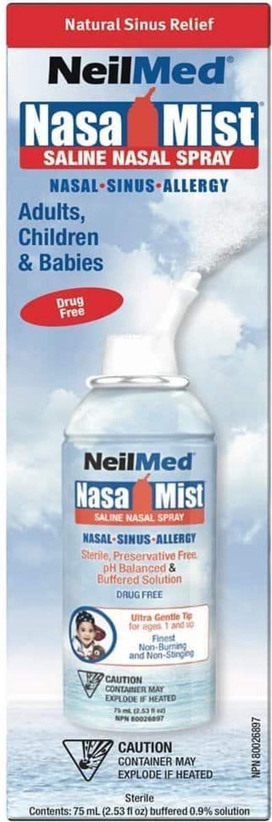 NeilMed - NasaMist - Neusspray - zoutoplossing - droge neus - spoelen neus - verstopte neus - veel slijm in neus - neus schoon spoelen [bol]