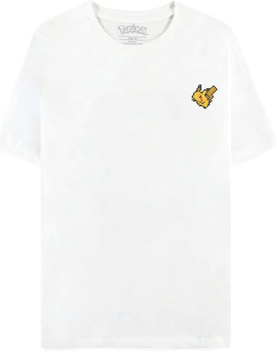 Pokémon - Pixel Pikachu Heren T-shirt - S - Wit