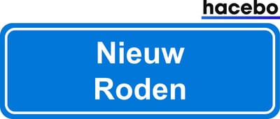 Hacebo - Plaatsnaam Sticker - 29x10 CM - Nieuw Roden sticker - Verkeersborden sticker - grappige cadeaus - Nieuw Roden