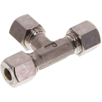 8L RVS T-stuk Knelfitting 315 Bar DIN 2353 - FL3T-O-ST-08-L