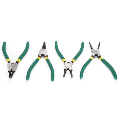 4 Stuks Borgveertang Set Snapringtang Mini Intern Extern Recht Gebogen 6 inch blue