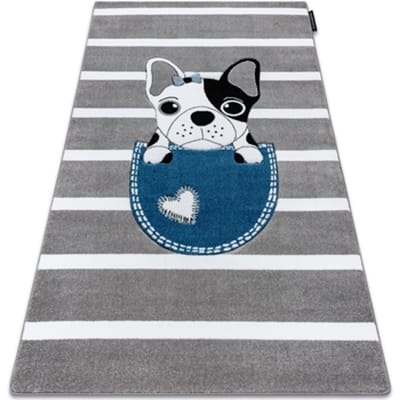 Kleden Rugsx Tapijt PETIT BULLDOG HOND grijskleuring 140x190 cm