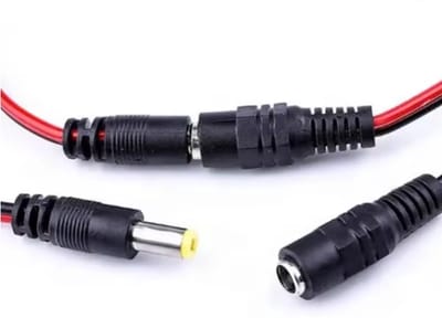 DC connector set Male / Female 5.5x2.1 met 2x 20cm draad - Outboard Breda