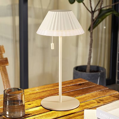 Lindby - Terraslampen - CCT - 1licht - Aluminium, metaal, kunststof - H: 35 cm - beige, wit - Inclusief lichtbron