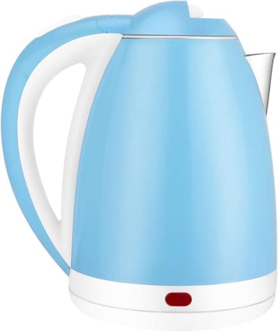 Roestvrijstalen waterkoker, 2 liter, aparte basis met grote capaciteit, automatische uitschakeling en droogkookbeveiliging, blauw, 2 liter XXZ