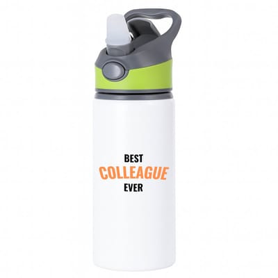 Hacebo® - best colleague ever waterfles met rietje groen - Collega - de beste collega - werknemers - verjaardagscadeau - verjaardag - cadeau - afscheidscadeau - geschenk - leuke cadeau - kado - gift - water fles - 650ML