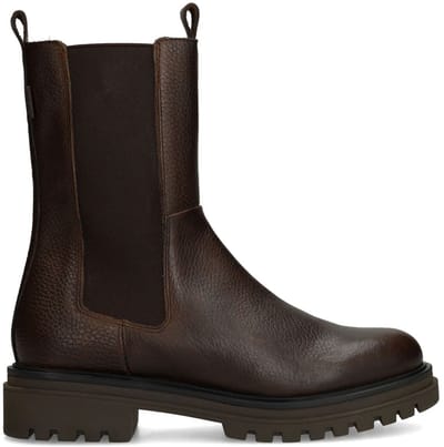 Manfield - Dames - Bruine leren chelsea boots - Maat 37