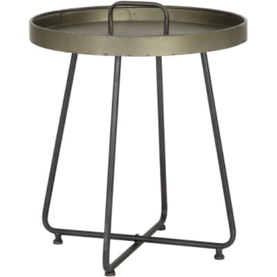 Light & Living Bijzettafel Farso - Zilver - Ø45cm - Industrieel,Oosters