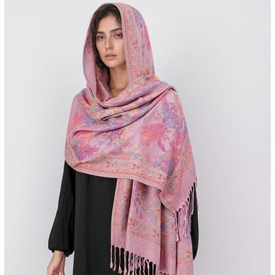 Écharpe Hijab Pashmina Bohème Long Châle Musulman Cachemire Féminin Foulard Turban Doux Enveloppements de Tête pour Femmes Bandeau Luxe pink