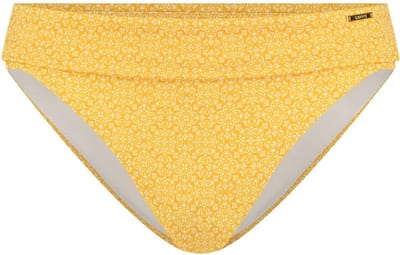 Sapph - Bikinibroekje voor vrouwen - Fold over bikinibroekje - Sandy - geel met print - 44