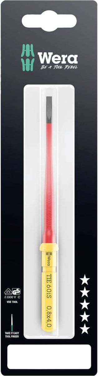 Wera Kraftform Kompakt VDE 60 iS 0,8x4,0x157 mm TIE SB Elektronica Plat Verwisselbare kling 4.0 mm