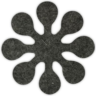 Asterisk vilt onderzetter - Gemeleerd antraciet - 6 stuks - ø 9,5 cm Rond - Glas onderzetter - Cadeau - Woondecoratie - Woonkamer - Tafelbescherming - Onderzetters Voor Glazen - Keukenbenodigdheden - Woonaccessoires - Tafelaccessoires