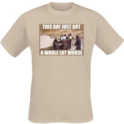Star Wars - Disney T-shirt - This Day got Worse - M tot XXL - voor Mannen - zand