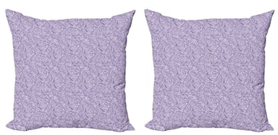 ABAKUHAUS Rozenkussenhoes Set – 2x50x50 cm – Dubbelzijdig bedrukt – Spiraalbloemblaadjes