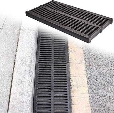 Buitengoot Afvoer - Regenwaterfilter Deksel - Efficiënte Drainage - Versterkt Rooster - 50x20x2.5cm - One Color