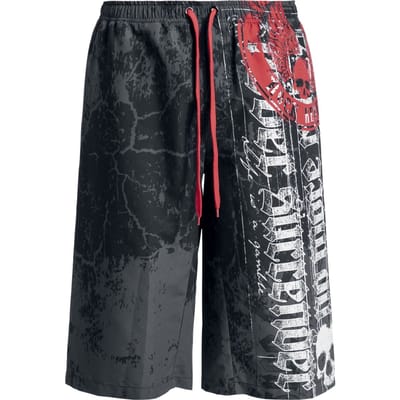Rock Rebel by EMP - Rock Zwembroek - Swimshorts met print - S tot M - voor Mannen - grijs