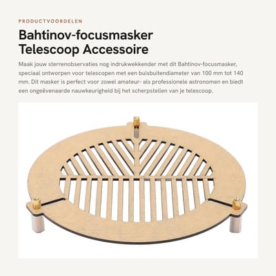 Dailygoods- Focusmasker Acryl - Bahtinov-masker - Voor Telescopen 100-140 Mm - Stabiele Metalen Palen - Beste Focus - Geschikt voor Spiegels/Refractors - Telescoopaccessoire