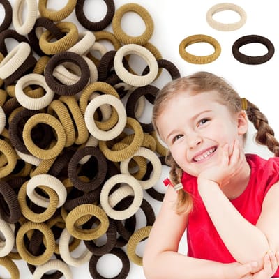 300 Stukjes Baby Haar Elastiekjes voor Peuters - Schattige Haarlinten voor Baby Meisjes en Kinderen - Ponystaart Houders 20 mm - Koffiekleur