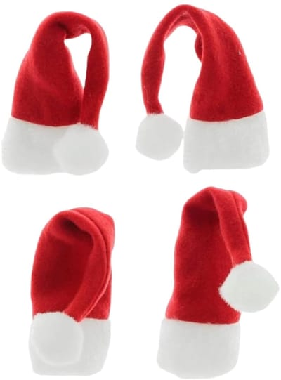 Dailygoods- Kerstmutsen Set van 12 - Mini-kerstmutsen - Decoratieve Flesmutsen - Knutselaccessoires - Feestelijke Versiering - 100% Polyester - Kerstdecoratie
