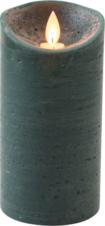 Anna's Collection Led kaars/stompkaars - antiek groen - H15 x D7,5 cm - wax - bewegende vlam
