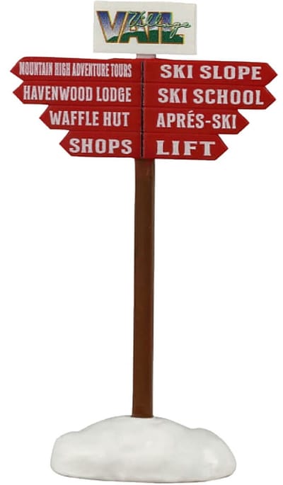 Lemax - Ski Slope Sign