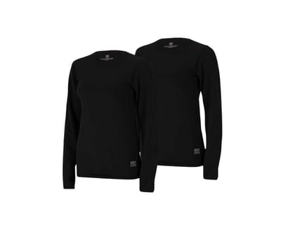 Morethansocks - Thermoshirt dames - Maat S t/m XXL - 2-Pack - Naadloos - Zwart - Thermokleding dames - thermoklding - thermo shirt dames