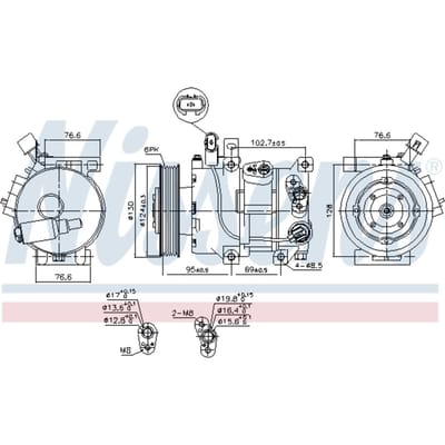Compressor, airconditioner NISSENS 890425