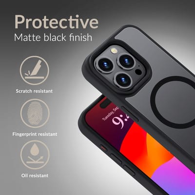 Mobilize Hoesje geschikt voor Apple iPhone 16 Pro MagSafe Telefoonhoesje Hardcase | Mobilize Hybrid Pro Backcover Shockproof | Geschikt voor MagSafe | Geschikt voor Draadloos Opladen met Magnetische Ring | Geschikt voor MagSafe Case - Zwart