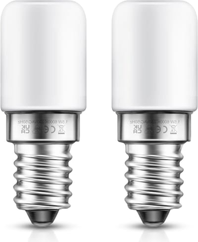 E14 LED Koelkastlamp, 1.5 W Vervanging voor 15 W Halogeenlampen, Warm Wit 2700 K, Energiezuinig en Duurzaam, 360° Kijkhoek, Set van 2