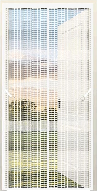 Hordeur Magneetdeur - Vliegenraam Horraam - Insecten Buiten Houden - Zonder Boren - 90 x 290 cm - Wit