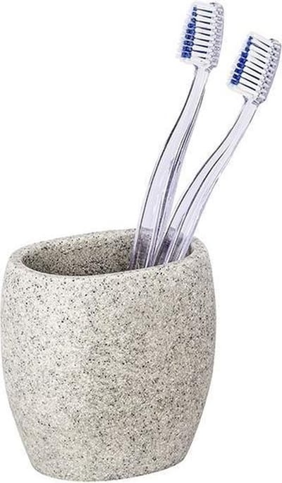 Beker Tandenborstelhouder Wenko Puro Kunststof Lichtgrijs 9.5x6.5x9.4cm