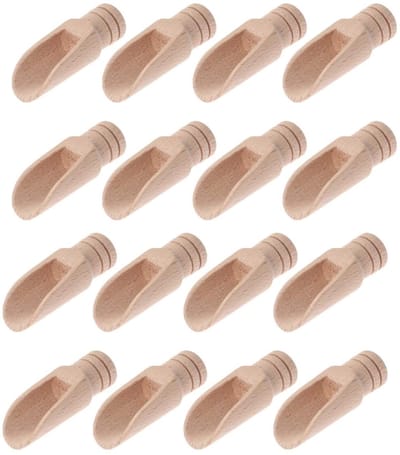 Dailygoods- Mini-lepels 16 stuks - Houten Lepels voor Keuken - Zoutlepels - Specerijenlepels - Theelepels - Duurzaam en Herbruikbaar