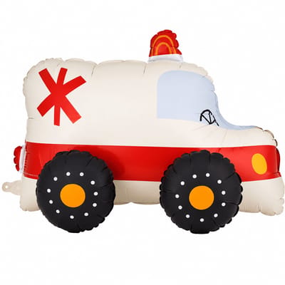 PartyDeco - Staande folieballon ambulance 68 x 48 cm