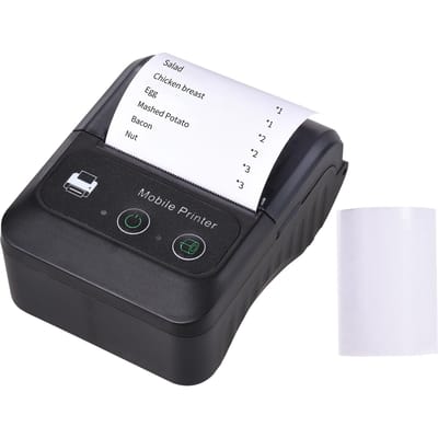 Draagbare draadloze BT 58 mm 2 inch thermische bonprinter Mini USB Bill POS Mobiele printerondersteuning zwart