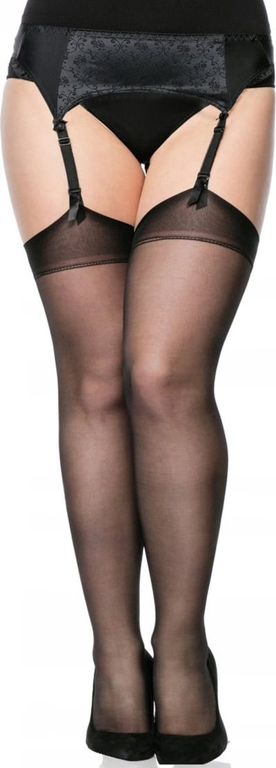 Caresse jarretelkousen Vintage 20 Curvy - zwart maat 3XL