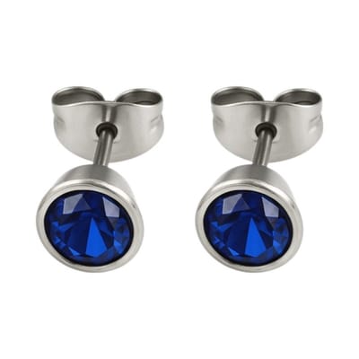 Aramat Jewels | Oorbellen | Donkerblauwe conevormige kristal oorbellen – 7 mm | | | | | | Kinderen, Volwassenen | Verkleurd niet