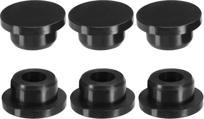 Set van 6 Zwarte Siliconen T-Stoppers voor Waterdichte Afsluiting van Gaten (19,8-20,8 mm)