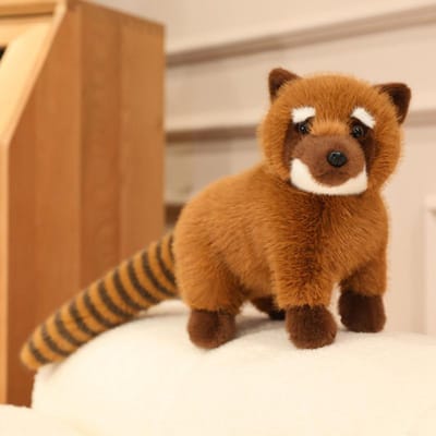 Poupée Animal en Peluche Raton Laveur Réaliste 50cm Mignonne Simulation Faite à la Main Haute Qualité Ornement pour Enfants Joli Jouet Cadeau 50cm