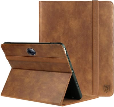 Rosso Element Hoes Geschikt voor OnePlus Pad Go / Oppo Pad Neo / Air 2 | Book Case | Volledige bescherming | Elastische band | Sleep/Wake functie | Met Penhouder | Verstelbare standaard | Bruin