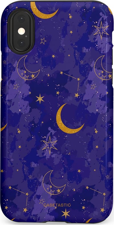 Casetastic Hoesje Geschikt voor Apple iPhone X/Xs - Stijlvolle Beschermende Duo-layer Case - Sterrennacht