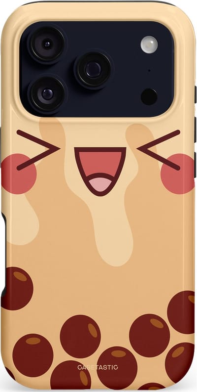 Casetastic hoesje geschikt voor Apple iPhone 17 Pro - MagSafe - Dubbellaagse bescherming - Smeltende caramel bolletjes - Fashion Case - Zand Perzik Bordeaux