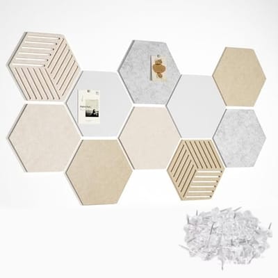 Kurkplaat, 10 Stuks Vilten Kurkplaat, 30 X 26 Cm, Zeshoekige Wanddecoratie Prikbord, Vilttegels, Geschikt Voor Schoolkantoren, Familie Slaapzalen