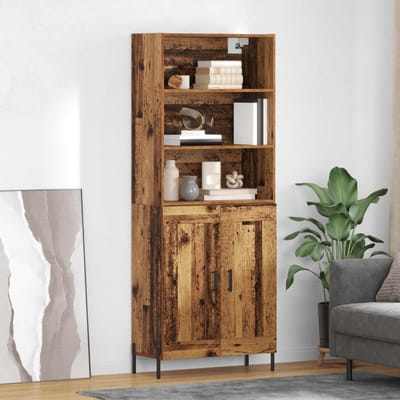 vidaXL - Highboard - Oud - Hout - 69,5 - x - 32,5 - x - 180 - cm - Bewerkt - hout