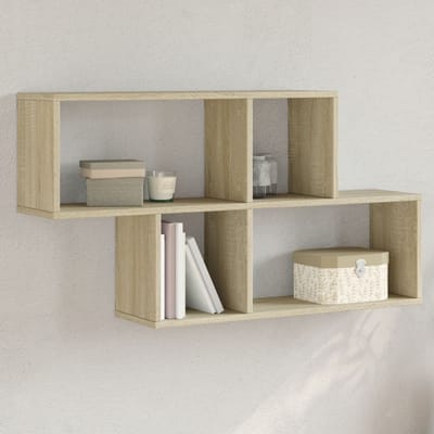 vidaXL - Wandschap - 100x20x53 - cm - bewerkt - hout - sonoma - eikenkleurig